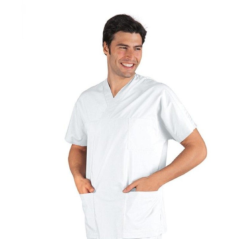 Casacca collo a V bianca unisex 045000